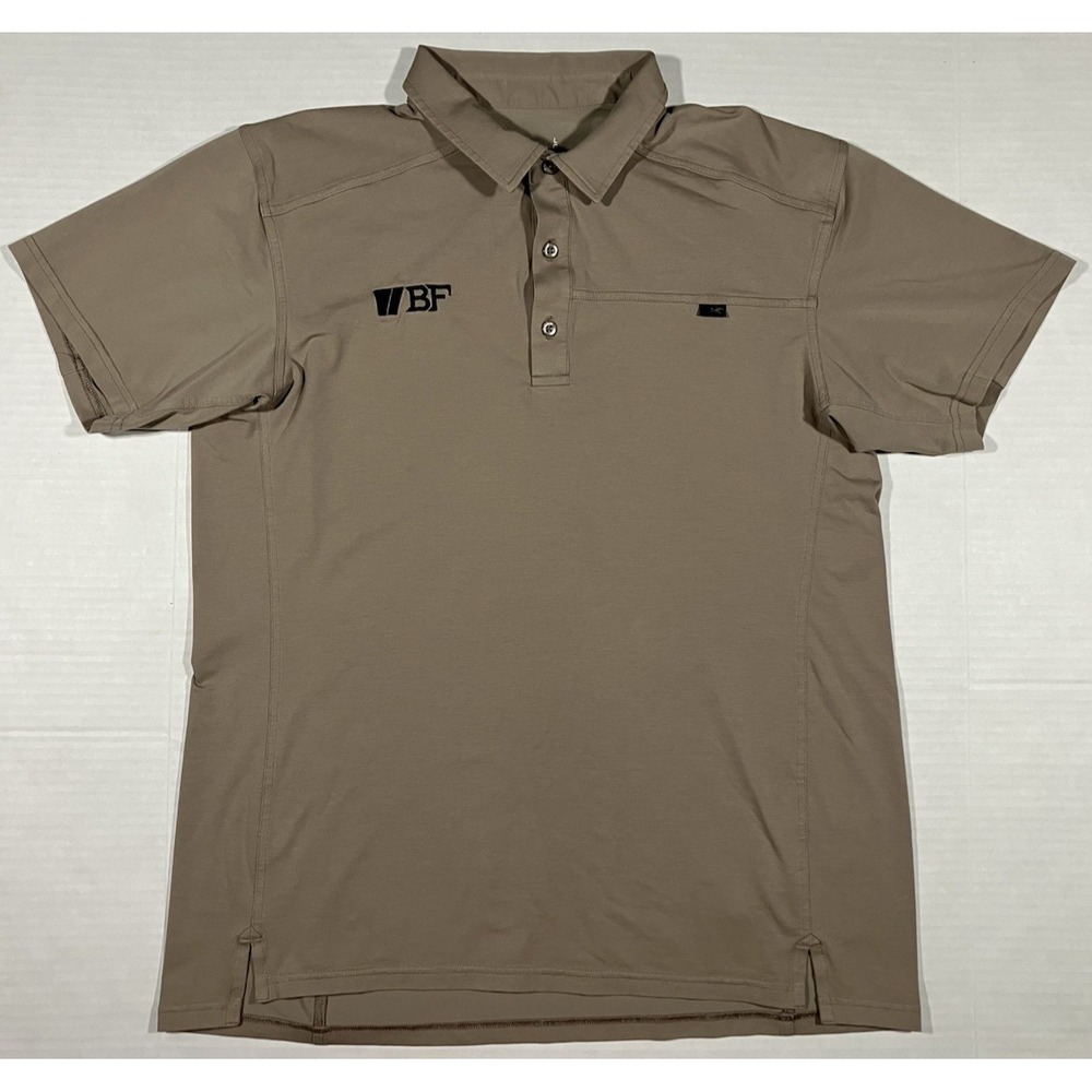 Arcteryx Polo Shirt Short Sleeve Lightweight Golf Beige BF Logo Mens Size Large